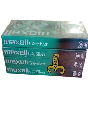Maxell GX-Silver 8 Hour VHS Blank Tapes T-160, set of 4